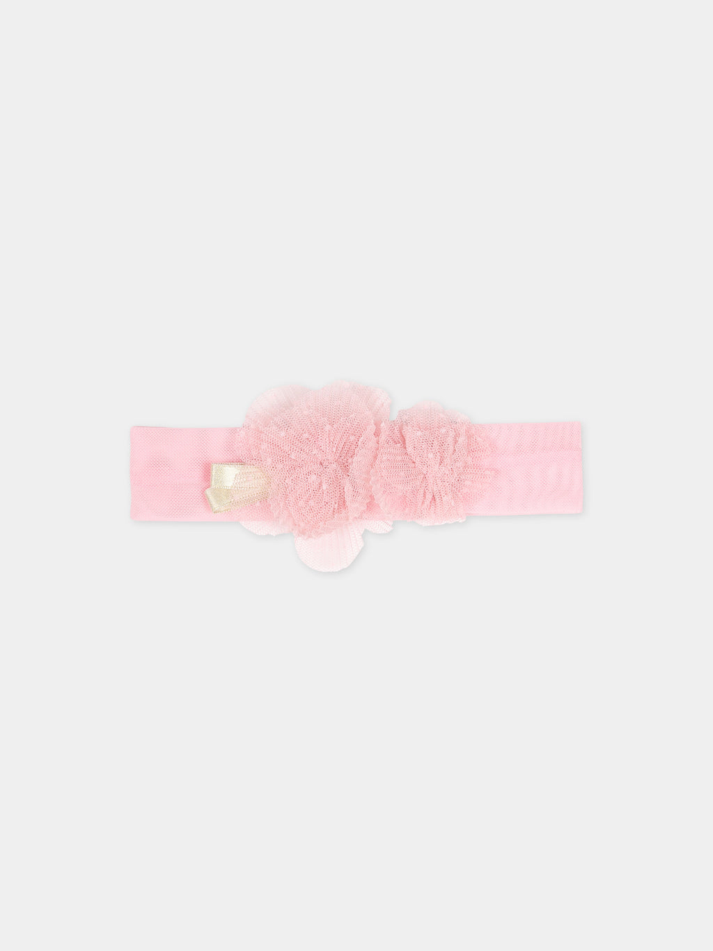 Bandeau cheveux rose pour bébé fille avec fleurs